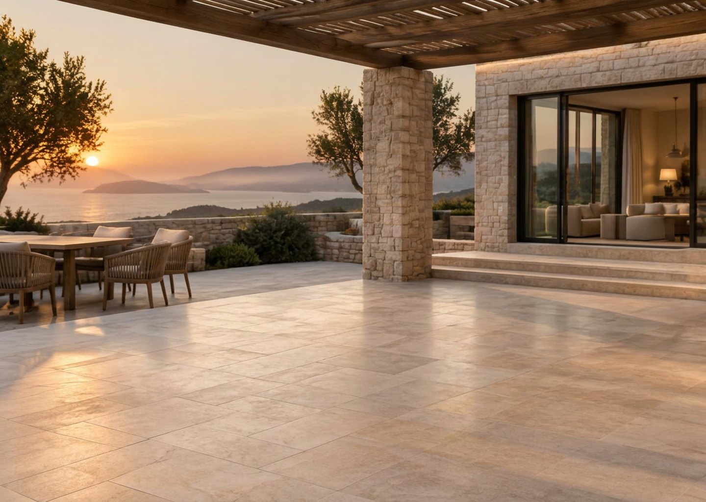 Luxury terrace setting